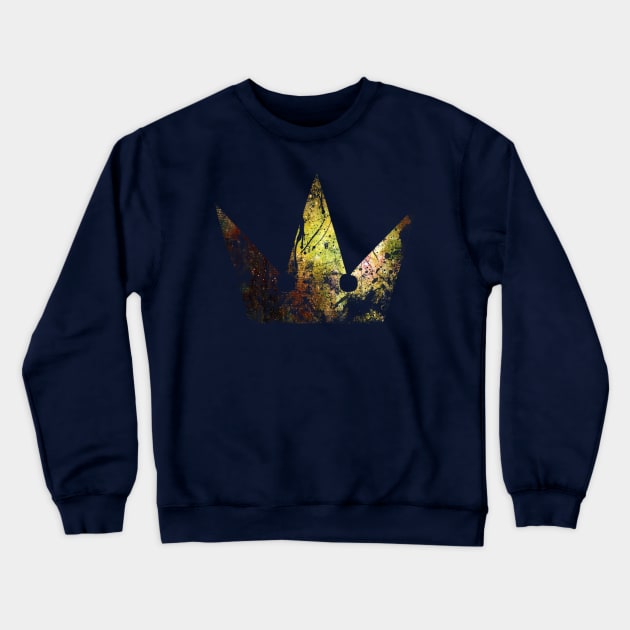 Kingdom Hearts Crown grunge galaxy Crewneck Sweatshirt by DRKNT